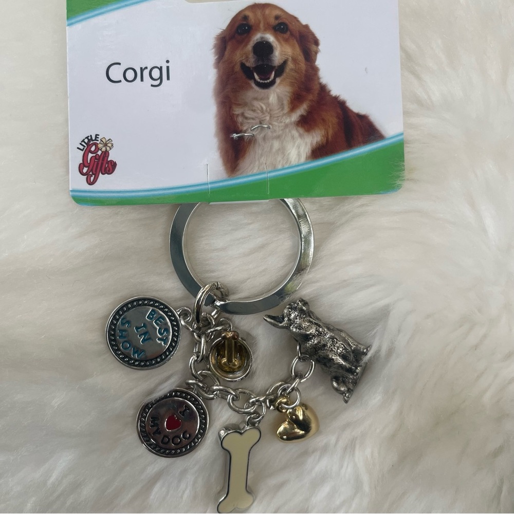 Corgi Dog Keychain with Charms